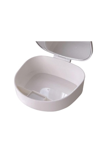 Suntek Makyaj Aynası Bilezikli Saklama Kutusu Hafif Beyaz