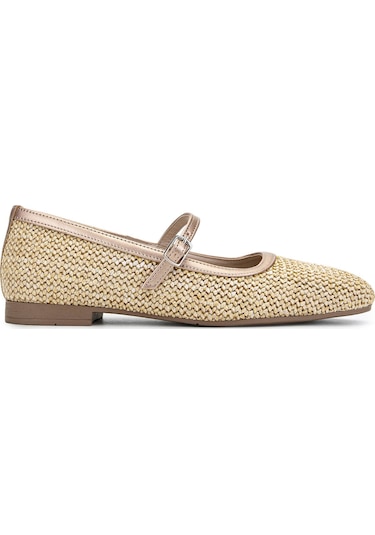 Tamer Tanca Kadın Hakiki Deri Krem Babet Ayakkabı 889 106 Bn Ayk Y25 Saman Hsr Bej