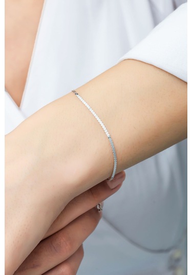 Azuris Silver Azuris Silver 925k Gümüş Sepantin Zincir Bileklik Gümüş