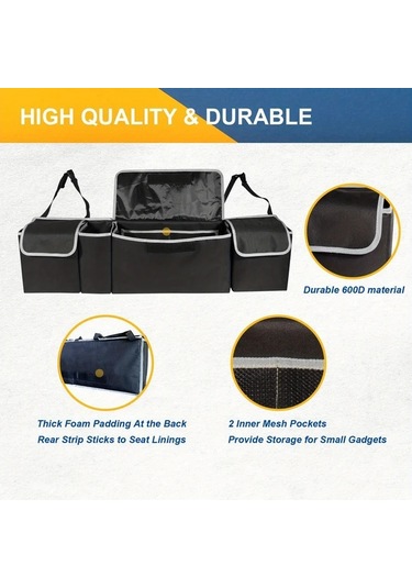 Xuweiwei Style1 Oxford Bagaj Organizatörü Evrensel Suv Arka Koltuk Asılı Depolama Çantası Büyük Cepler