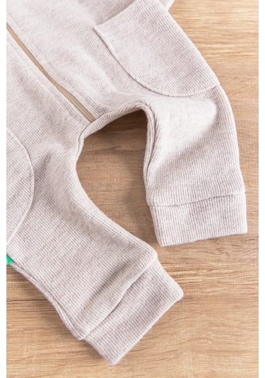 Babymod Kapüşonlu Önden Fermuarlı Kız/Erkek Bebek Tulum