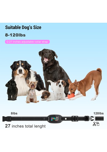 Geeksen Lcd Ekranlı Havlama Tasması Akıllı Şarj Edilebilir Havlama Önleyici