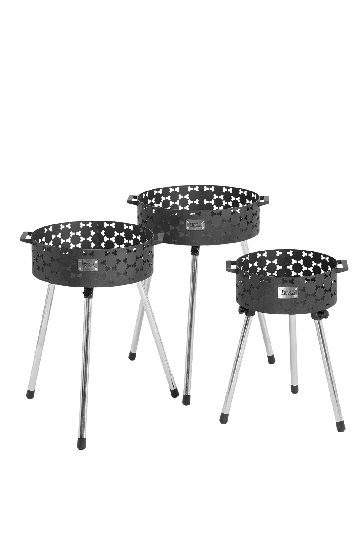 İksa Katlanabilir Mangal Büyük Gri - Siyah