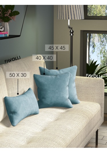 Kadife Dokulu Sis Mavisi Kırlent Kılıfı Dream Serisi Punch Için Uygun Gizli Fermuar Sis Mavisi