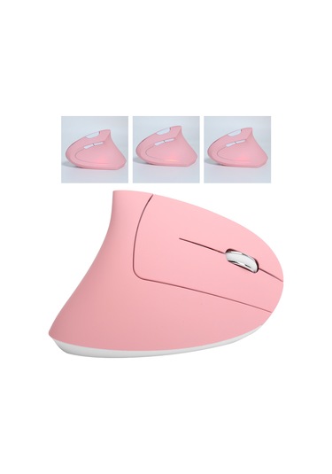 Tenfowee Ergonomik Dikey Kablosuz Fare, 2400 Dpı Ayarlanabilir, Rgb Işıklı, 1000mah Pil, 2.4g Teknoloji, Bilgisayar/notebook İçin Pembe