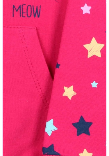 Breeze Kız Çocuk Hırka Kolları Desenli Baskılı 1-4 Yaş, Fuşya-fuşya Fuşya