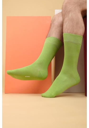 Mısırlı Erkek Organik Pamuklu Tekli Yeşil Soket Çorap Yeşil