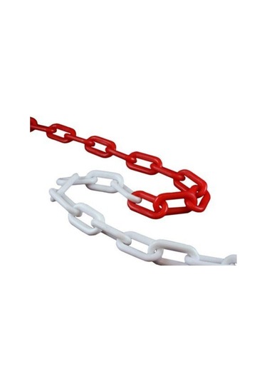Plastik Zincir Kırmızı Beyaz 1 Mt