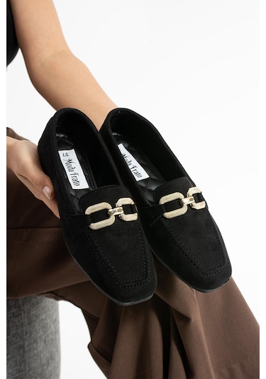 Modafrato Aly-165 Kadın Babet Günlük Kadın Ayakkabı Siyah