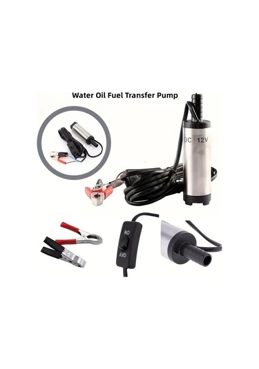 Honeybeeshop 1 Adet 12v 24v 38mm Araç Yağ Değiştirme Yakıt Pompası Elektrikli Dizel Pompa Tekne Kamyon