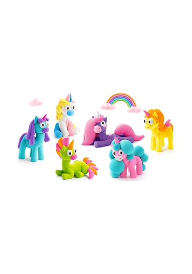 Hey Clay Hava İle Kuruyan Kil 15'li Kutu - Rainbow Unicorns renkli