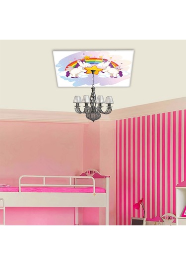 Cam Avize Göbeği | Unicorn | 50Cm X 50Cm Çok Renkli