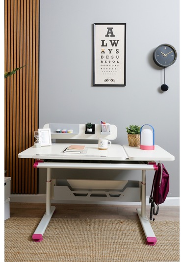 Vega Standart Yükseklik Ve Eğim Ayarlı, Çekmeceli Bilgisayar Masası, Ofis Ve Çalışma Masası Fuşya Gri Vega Standart Yükseklik Ve Eğim Ayarlı, Çekmeceli Bilgisayar Masası, Ofis Ve Çalışma Masası Fuşya Gri