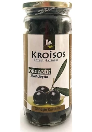 Kroisos Güneşte Kurutma Organik Siyah Zeytin Cam 310 G