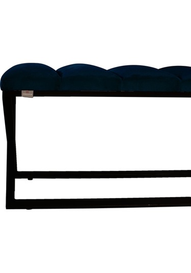 Varcera Black- Mavi Dilimli Model Puf & Bench & Koltuk & Oturma Bankı & Yatak Odası Önü