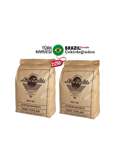 Nuri Toplar Brazil Cerrado 2x250 Gr Türk Kahvesi Taze Çekilmiş
