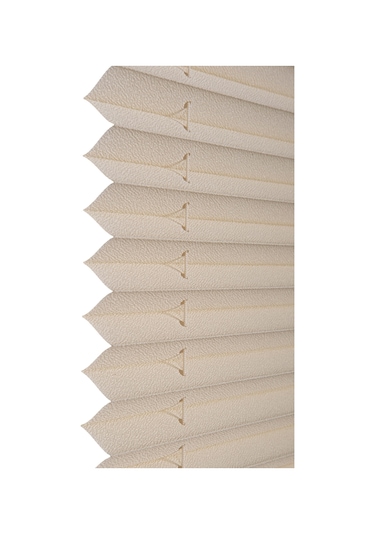 Plise Dekor Krem Plise Perde - Cam Balkon Perdesi Yapıştırma Profilli