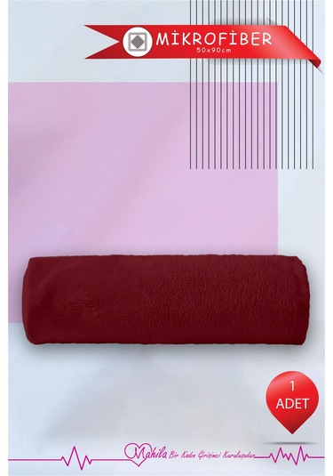 1 Adet 50x90 Mikrofiber Havlu, Premium Havlu, Spor Havlusu, Fitness Havlusu, Berber Kuaför Havlusu Kırmızı