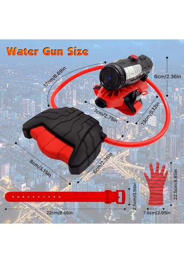 Su Atan Oyuncak Örümcek Adam Eldiven Su Tabancası 130 Ml Depolu 13 Cm.