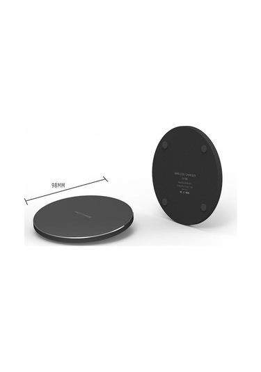 Sandwich Siyah Ultra İnce Alüminyum Qi Kablosuz Şarj Aleti - Hızlı Telefon Şarj Üstü, Taşınabilir Qi Standartlı Şarj