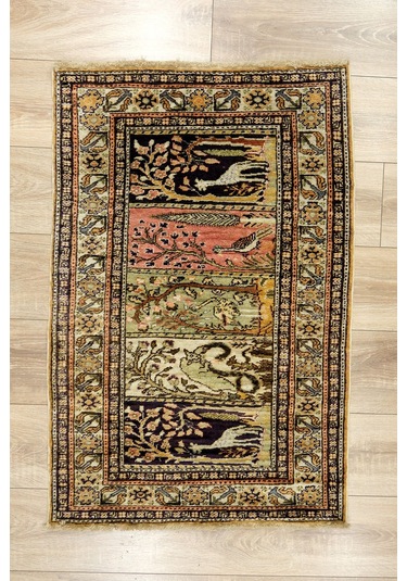 Anatolia El Dokuma Halısı - Yastık Boy - Doğal Yün, Geleneksel Motifler - Leh42875044 Çok Renkli