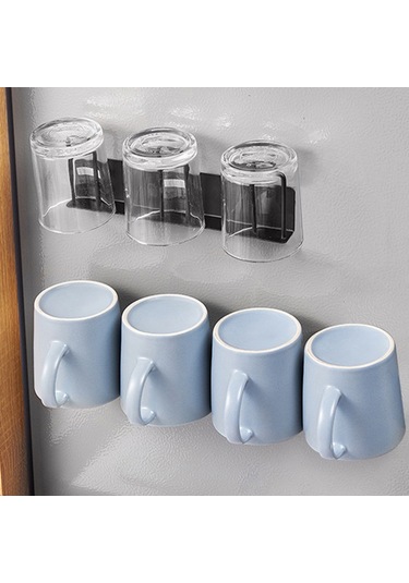 Cbtx Matkapsız 3 Kancalı Karbon Çelik Duvara Monte Bardaklık Organizatör Rafı - Beyaz