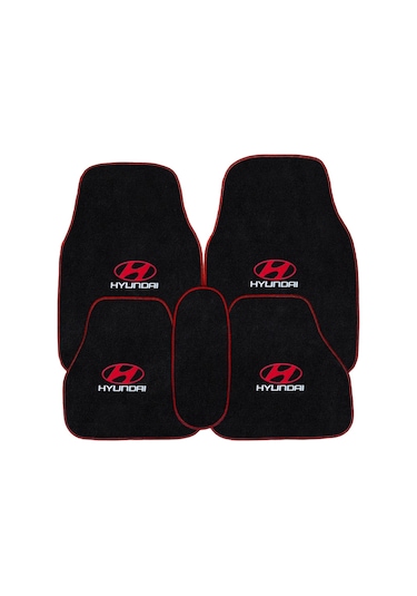 Hyundai Accent Yumurta Kasa Nakış İşlemeli 5 Parça Siyah Araç Oto Halı Paspas 1996-2000