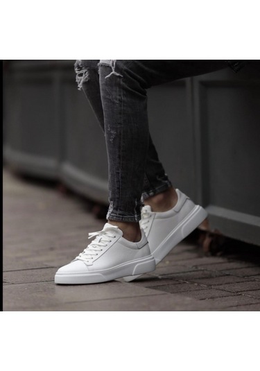 Taşpınar %100 Hakiki Deri Ortopedik Yazlık Hafif Erkek Rahat Günlük Sneaker 38-47 Beyaz