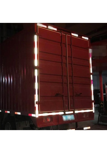 Beyaz Kamyon Motosiklet Yapışkanlı Dikdörtgen Plastik Reflektör Yansıtıcı Uyarı Plaka Çıkartmaları Güvenlik İşareti Kırmızı/beyaz Çıkartmalar 50pcs
