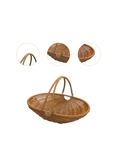 Suntek Sebze Meyve Için Pp Malzeme Piknik Saklama Sepeti Sağlam Kahverengi