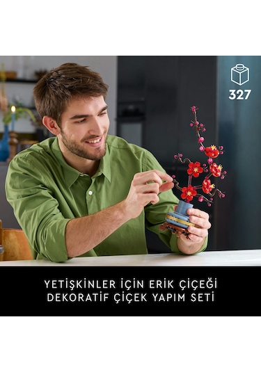 LEGO® Botanicals Erik Çiçeği 10369 – Yetişkinler için Pastel Mavi Saksi İçeren Dekoratif Çiçek Modeli Yapim Seti (327 Parça)