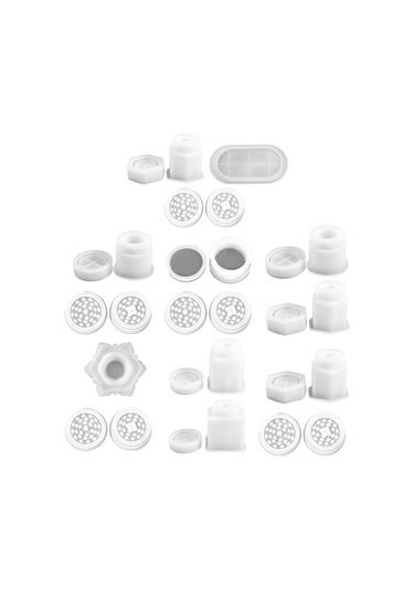 Sones Kendin Yap Kristal Epoksi Silikon Kalıp Kombinasyon Seti, Şekil: Altıgen Prizma + Dairesel Şişe