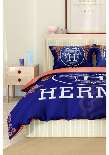 Marka Nevresim Takımı Çift Kişilik Pamuklu Saten Kumaş 6 Parça 3d Dijital Baskı Duvet Cover Set Model No:62 Renkli