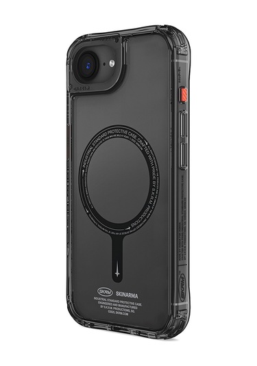İphone 16e Uyumlu Kılıf M-safe Şarj Özellikli Şeffaf Airbag Tasarımlı Skinarma Saido Kapak Siyah