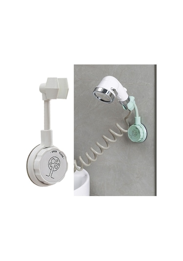 Primepickings Gri Yumruksuz Duş Braketi Ayarlanabilir Duş Tutucu Evrensel Banyo Duş Başlığı Braketi Meme 2 Katlı Gri