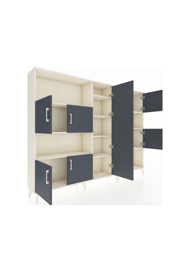 Arges Dolap 10 Raflı 9 Kapaklı 220x30x163 Aytaşı-antrasit/aytaşı Aytaşı-antrasit/aytaşı