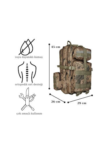 42 litre dağcı jandarma taktik kamp sırt çantası Yeşil