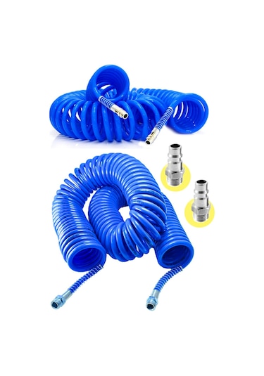 Yüksek Kalite Hava Üfleme Toz Alma 15Mt Spiral Hava Hortumu Ve Ba