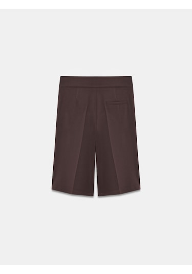 Dilvin 72275 Kemerli Geniş Paça Bermuda-kahve Kahve