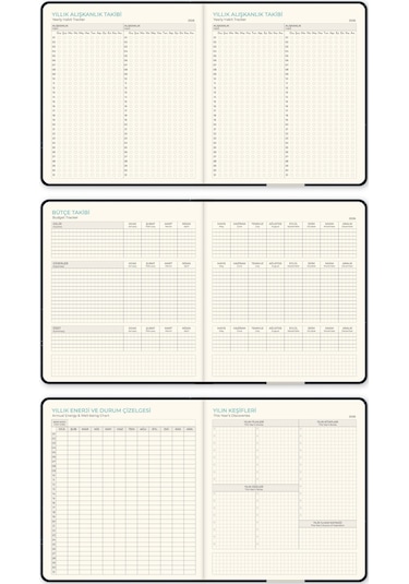 2026 Dikey Haftalık Ajanda 12 Aylık Sert Kapak 18 X 20 Cm - Ay Siyah