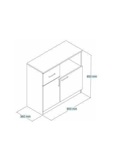 Tanmob Mtd0301 İnci 90 Cm Kapaklı Çekmeceli Alt Mutfak Dolabı Beyaz Beyaz