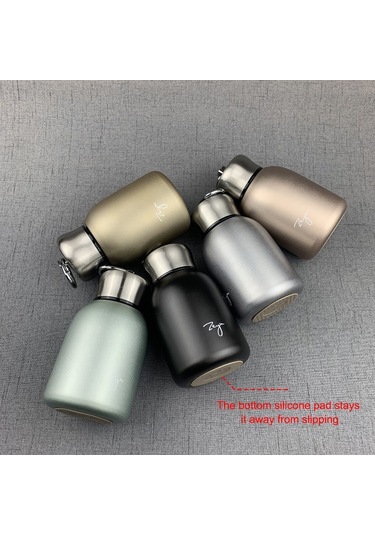 Skycity Siyah 300ml 304 Çelik Vakumlu Termos Bardak - Hafif, Taşınabilir, Leşimli Kadın Çantası Su Böceği