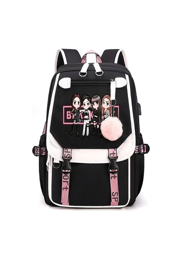 Aurora Öğrenci Okululçantısı Büyük Kapasiteli Seyahatçantası Siyah Ve Pembe Siyah - Pembe