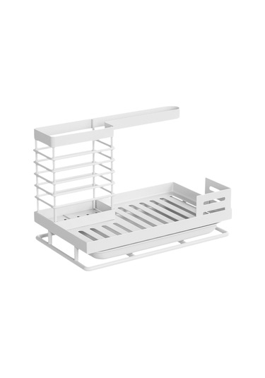 Suntek Mutfak Lavabo Rafı W/tepsi Bulaşık Bezi Sabunluk Beyaz Beyaz