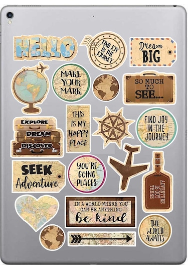 Vintage Old Retro Sticker Seti Laptop Ajanda Pc Tablet Telefon Defter Etiket Bullet Journal Diğer