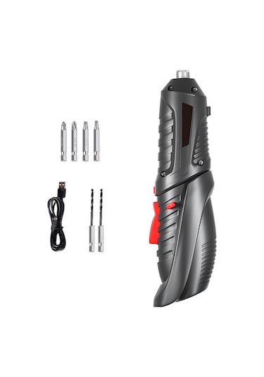 Aubyhe 3.6v Li-poly Akülü Somun Sıkma Makinesi - Çift Mod Düz/sünger , Led Işık, Usb Şarj, 3.5nm Tork, Siyah 6 Parça Seti