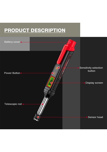 Springsun Habotest Ht56 Pro Kalem Tipi Esnek Gaz Kaçak Dedektörü Sesli Ve Görsel Alarmlar Son Derece Hassas Koklayıcı Doğal Gaz