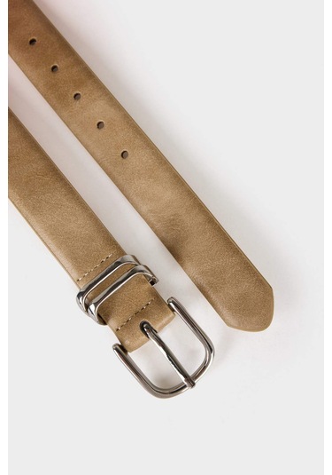 Defacto Kadın Oval Toka Suni Deri Jean Kemeri F3284axnsbg26 Bej