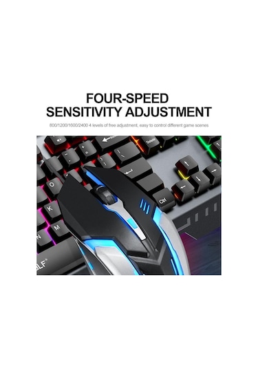 T-wolf Tf600 104 Tuşlu Kablolu Arkadan Aydınlatmalı Klavye Ve Fare Seti, Metal Panel Ve Telefon Standı İle Siyah Optik