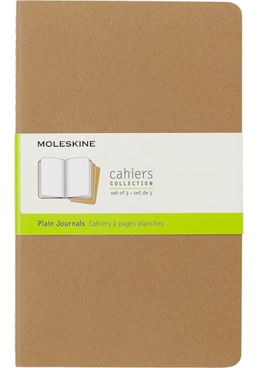 Moleskine Çizgisiz Cahier Not Defteri 3 Lü Set L Boy Kraft Kahve
